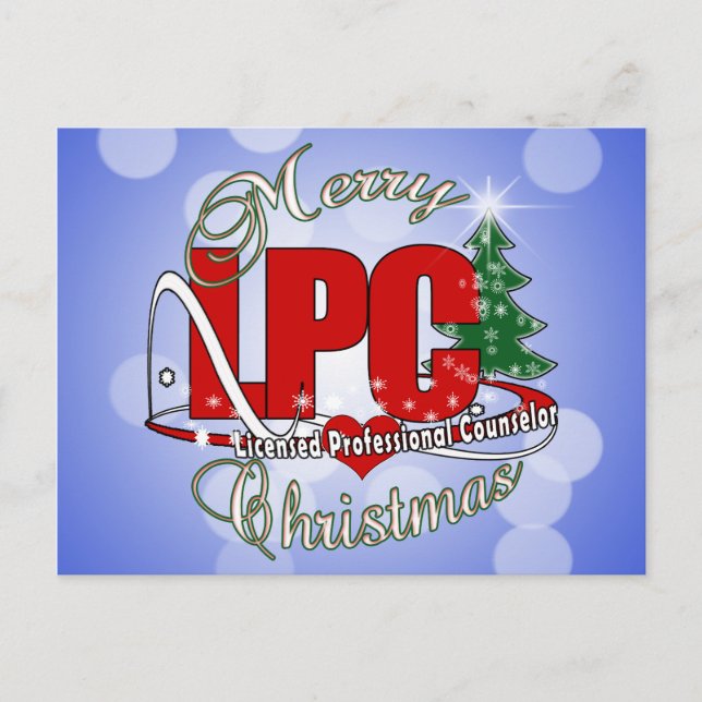 LPC CHRISTMAS  Licensed Professional Counsellor Holiday Postcard (Front)