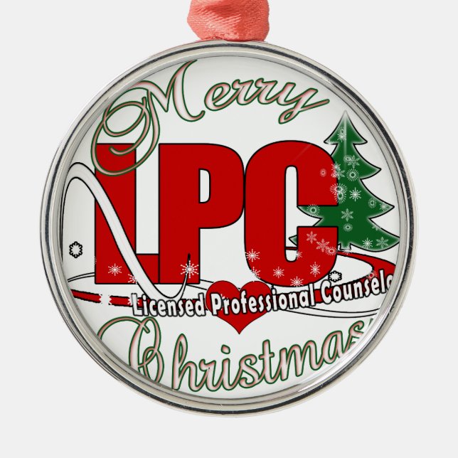 LPC CHRISTMAS  Licensed Professional Counsellor Metal Tree Decoration (Front)