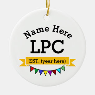 LPC Gift Licensed Professional Counsellor Ceramic Tree Decoration