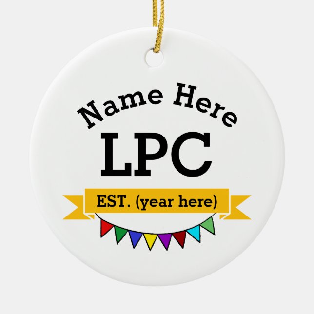 LPC Gift Licensed Professional Counsellor Ceramic Tree Decoration (Front)
