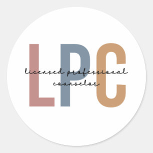 LPC Licensed Professional Counsellor Classic Round Sticker