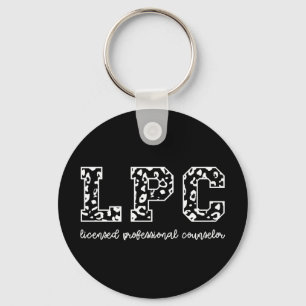 LPC Licensed Professional Counsellor Leopard Print Key Ring