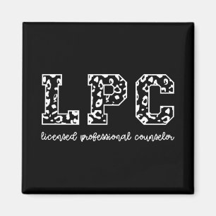LPC Licensed Professional Counsellor Leopard Print Magnet