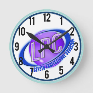 LPC SWOOSH LOGO LICENSED PROFESSIONAL COUNSELOR ROUND CLOCK