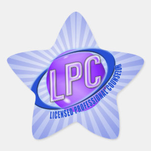 LPC SWOOSH LOGO LICENSED PROFESSIONAL COUNSELOR STAR STICKER