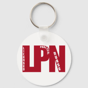 LPN Big RED LICENSED PRACTICAL NURSE Key Ring