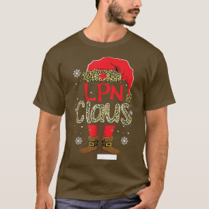 LPN Claus Christmas Santa Claus Leopard Nurse T-Sh T-Shirt