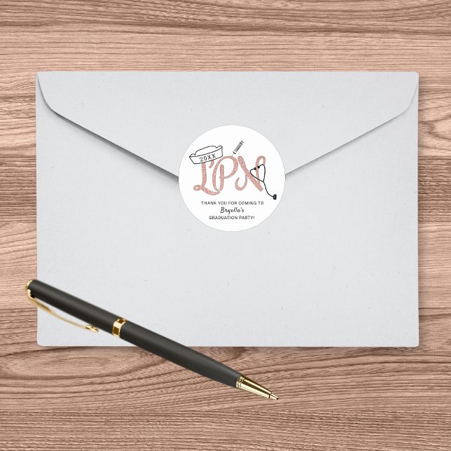 LPN graduation party thank you favour stickers (Creator Uploaded)