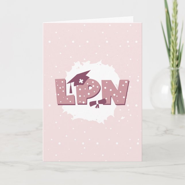 LPN Licensed Practical Nurse Graduation Card (Front)