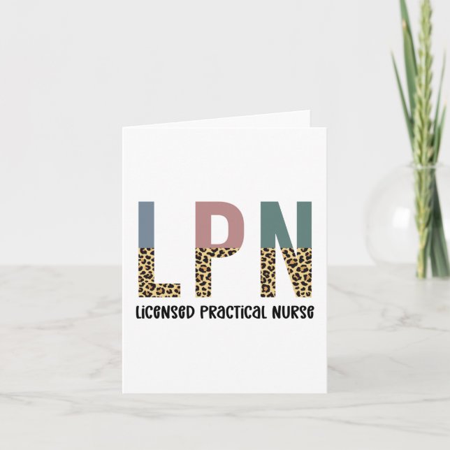 LPN Licensed Practical Nurse LPN Graduation Gift Card (Front)