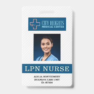 LPN Licensed Practical Nurse Name Photo ID Logo Badge