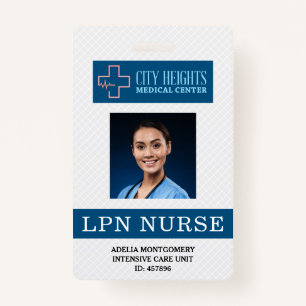 LPN Licensed Practical Nurse Name Photo ID Logo ID Badge