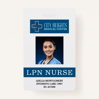 LPN Licensed Practical Nurse Name Photo ID Logo ID Badge