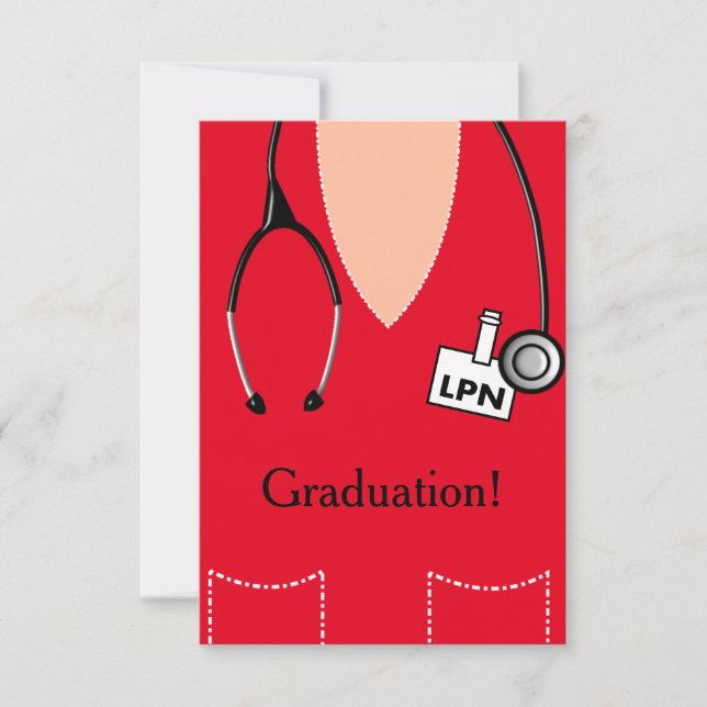 LPN Nurse Graduation Invitation Scrub #29 (Front)