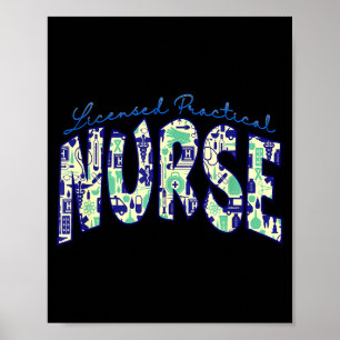Lpn Nurse Licensed Practical Nursing Illustration Poster