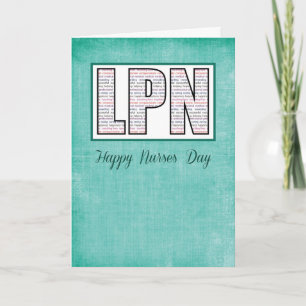 LPN Nurses Day in Words Card