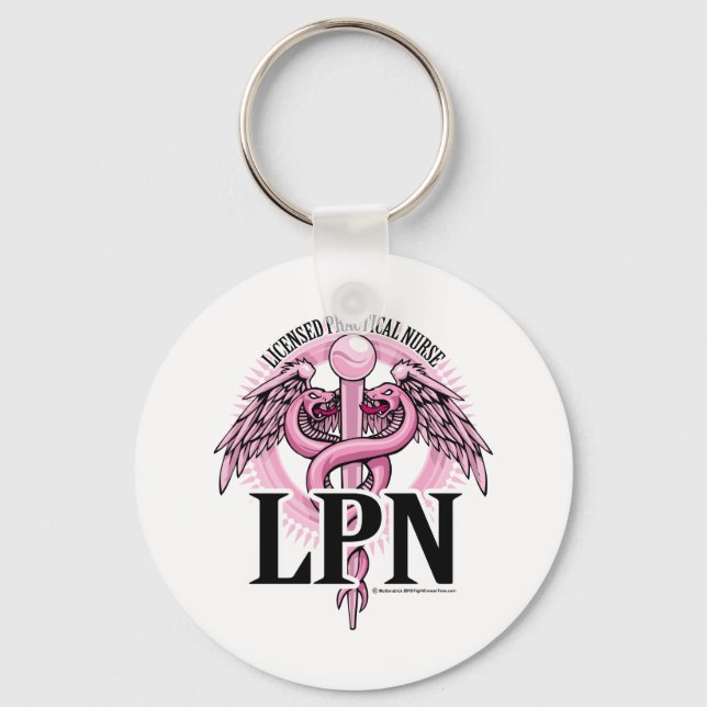 LPN PINK Caduceus Key Ring (Front)