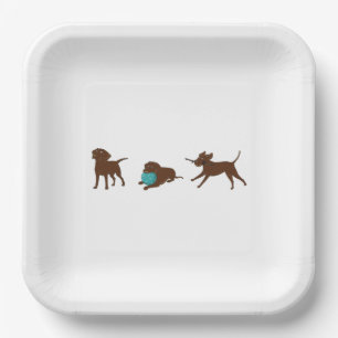 lr chocolate lab cartoon strip paper plate