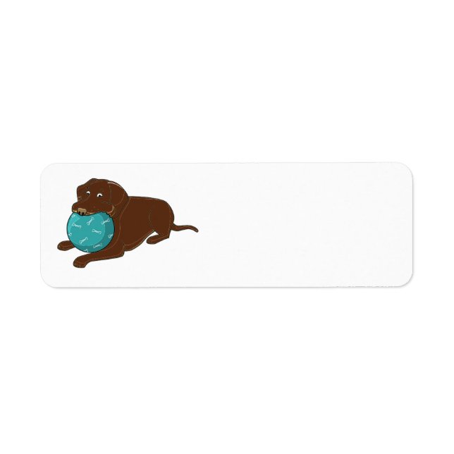 LR chocolate lab chewing ball cartoon (Front)