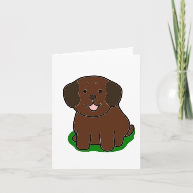 LR chocolate lab kawaii cartoon Card (Front)