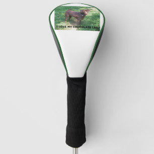 LR chocolate lab love with picture Golf Head Cover