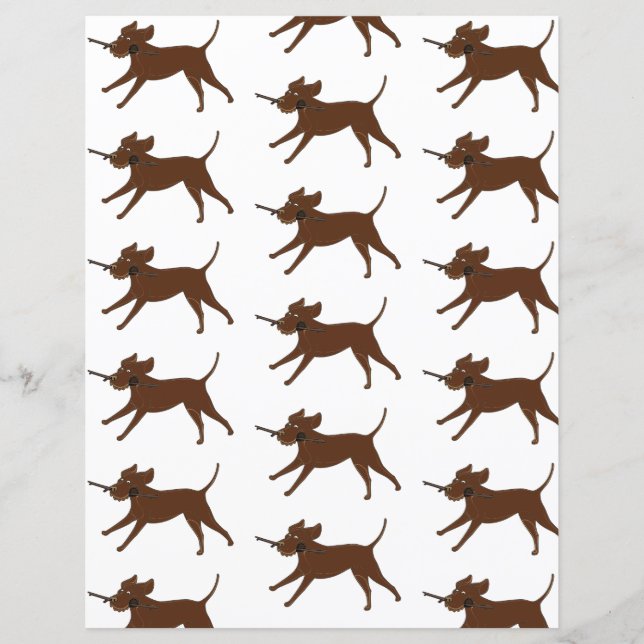 LR chocolate lab with stick scrapbook (Front)