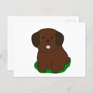 LR kawaii chocolate lab cartoon Postcard