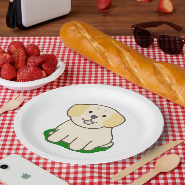 LR kawaii yellow lab Paper Plate (Picnic)