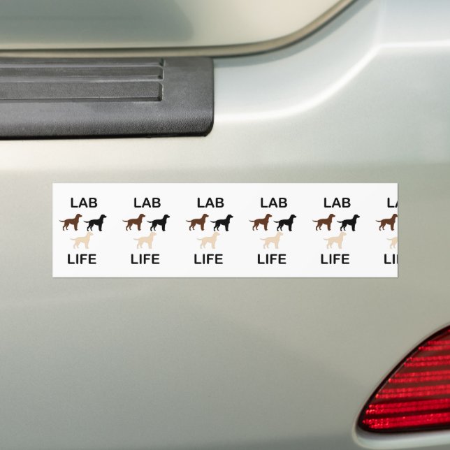 LR lab life all colours silhouettes Bumper Sticker (On Car)