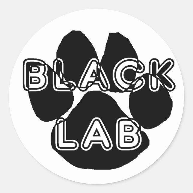LR name paw black Classic Round Sticker (Front)