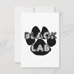 LR name paw black Thank You Card