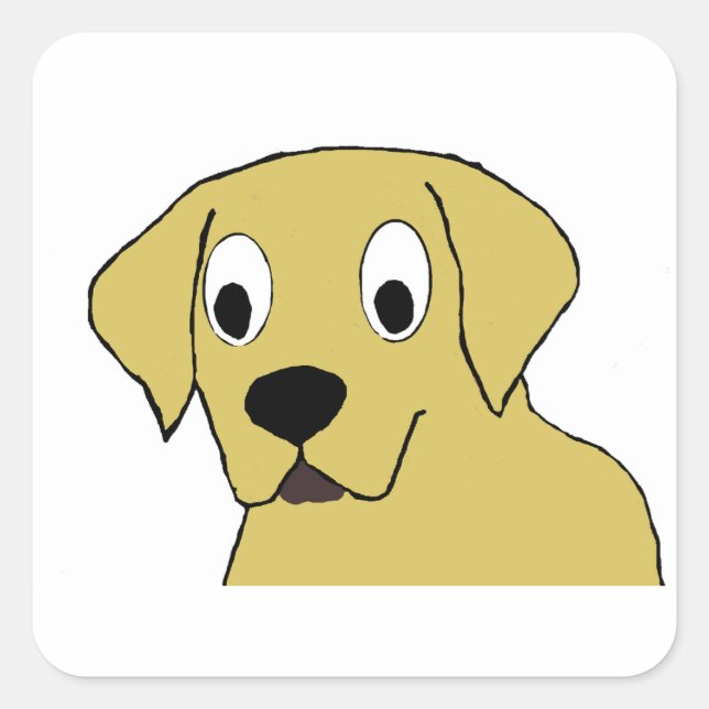 LR yellow lab cartoon head Square Sticker (Front)
