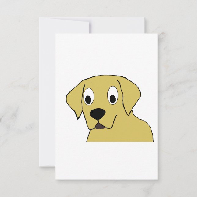 LR yellow lab cartoon head Thank You Card (Front)