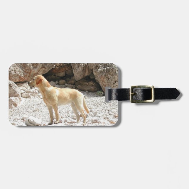 LR yellow lab full Luggage Tag (Front Horizontal)