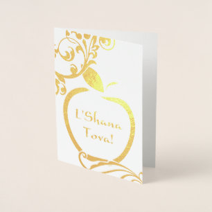 L'Shana Tova Floral Apple Foil Card