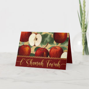 L'Shanah Tova Rosh Hashanah Jewish Apples Red Holiday Card