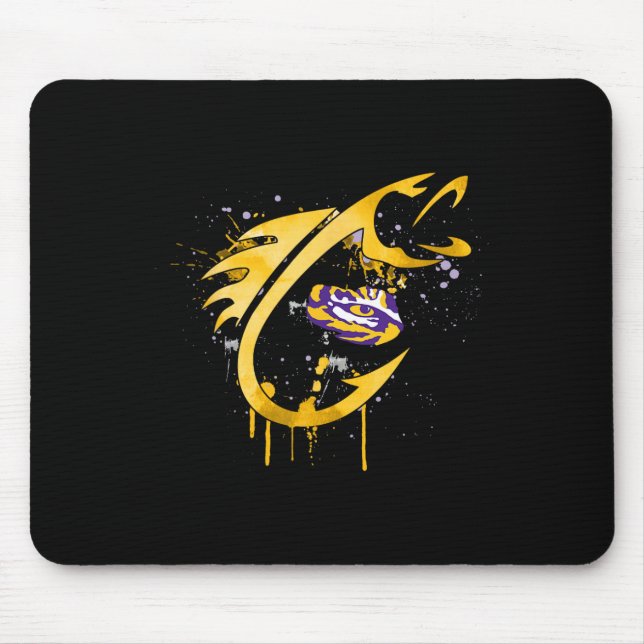 Lsu Tigers Fishing Fish Hook  Mouse Mat (Front)