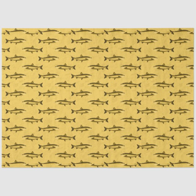 Lt Blue and Gold Nautical Series Design 16 Tissue Paper (Front)