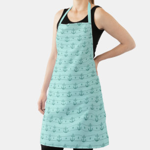 Lt Blue and Gold Nautical Series Design 6 Apron