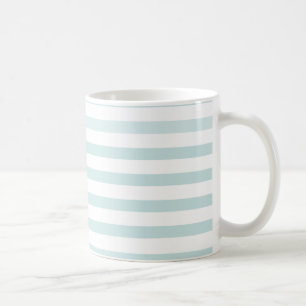 Lt. Blue and White Horizontal Stripe Coffee Mug