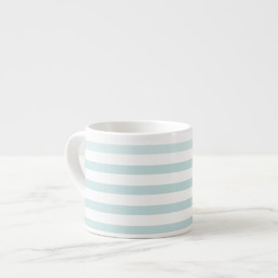 Lt. Blue and White Horizontal Stripe Espresso Cup