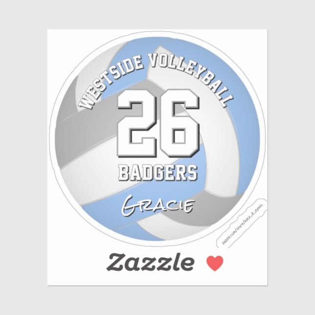 lt blue grey volleyball club colours athlete name  (Sheet)