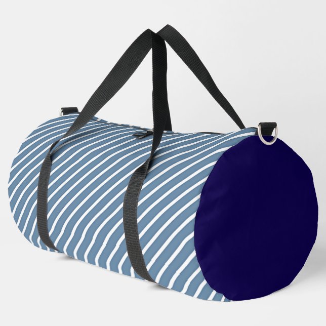 Lt Blue Stripes Duffle Bag (Left Corner)