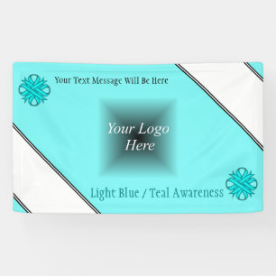 Lt Blue/Teal Clover Ribbon by Kenneth Yoncich Banner