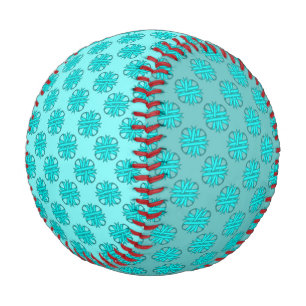 Lt Blue/Teal Clover Ribbon by Kenneth Yoncich Baseball
