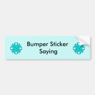 Lt Blue / Teal Clover Ribbon by Kenneth Yoncich Bumper Sticker