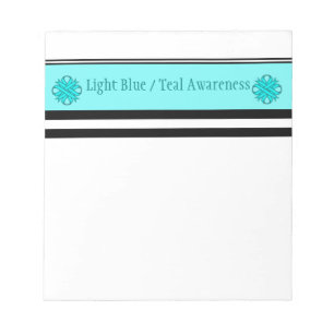 Lt Blue/Teal Clover Ribbon by Kenneth Yoncich Notepad