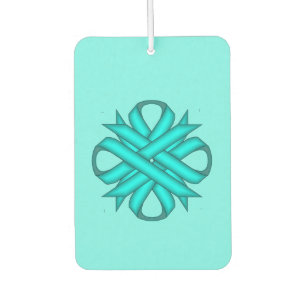 Lt Blue/Teal Clover Ribbon Tmpl by K Yoncich Car Air Freshener
