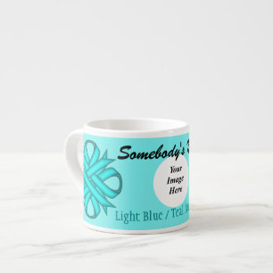 Lt Blue/Teal Clover Ribbon Tmpl by Kenneth Yoncich Espresso Cup