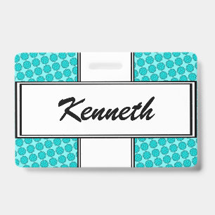 Lt Blue / Teal Flower Ribbon by Kenneth Yoncich ID Badge